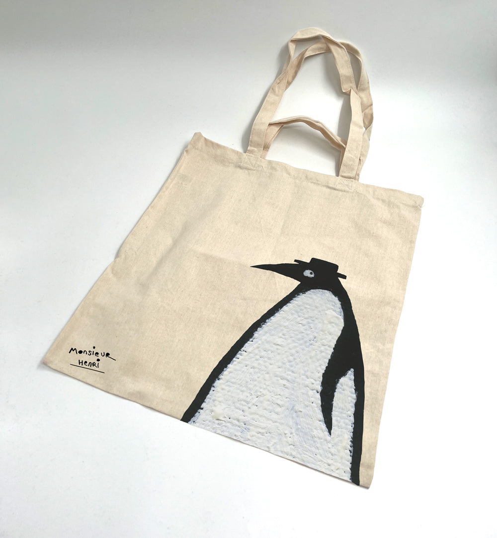 Monsieur Henri - One of a Kind Handpainted Totebag