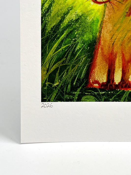 Hare on Grass - A4