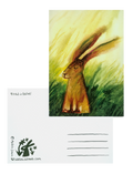 Hare on Grass - A6 Postcard
