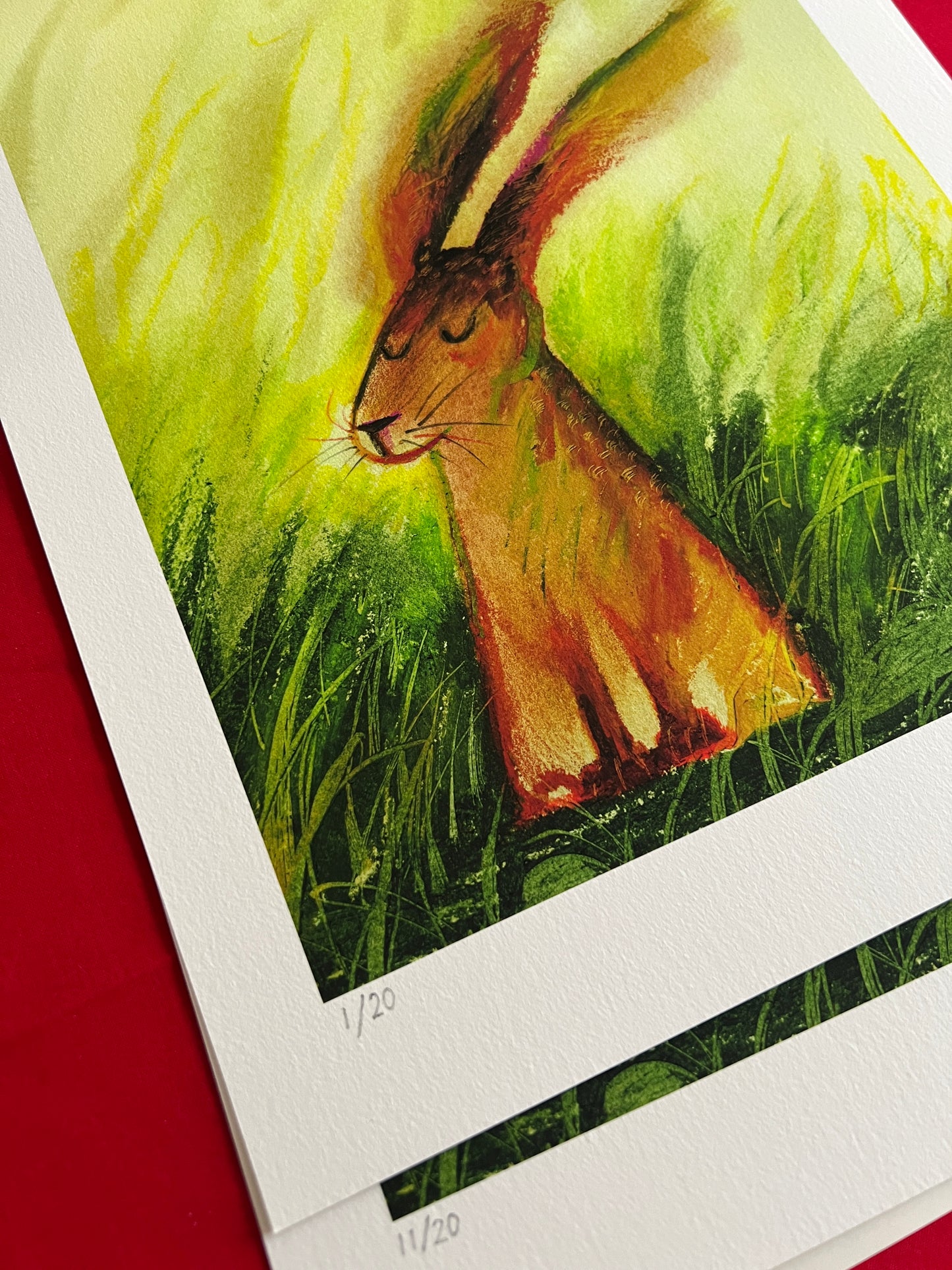 Hare on Grass – 30x40cm Limited Edition Print