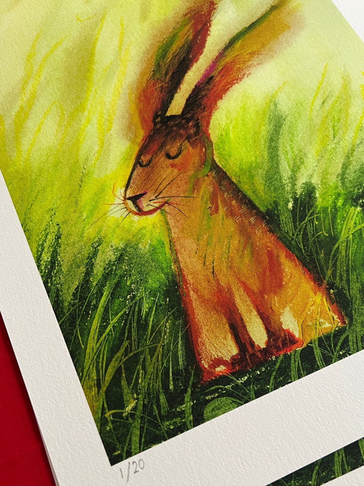 Hare on Grass – 30x40cm Limited Edition Print