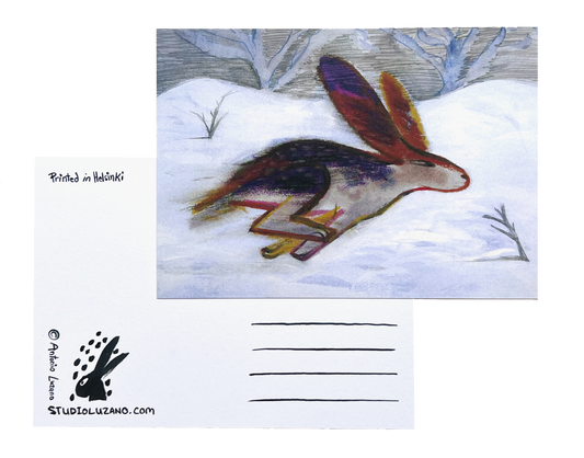 Running Hare - A6 Postcard
