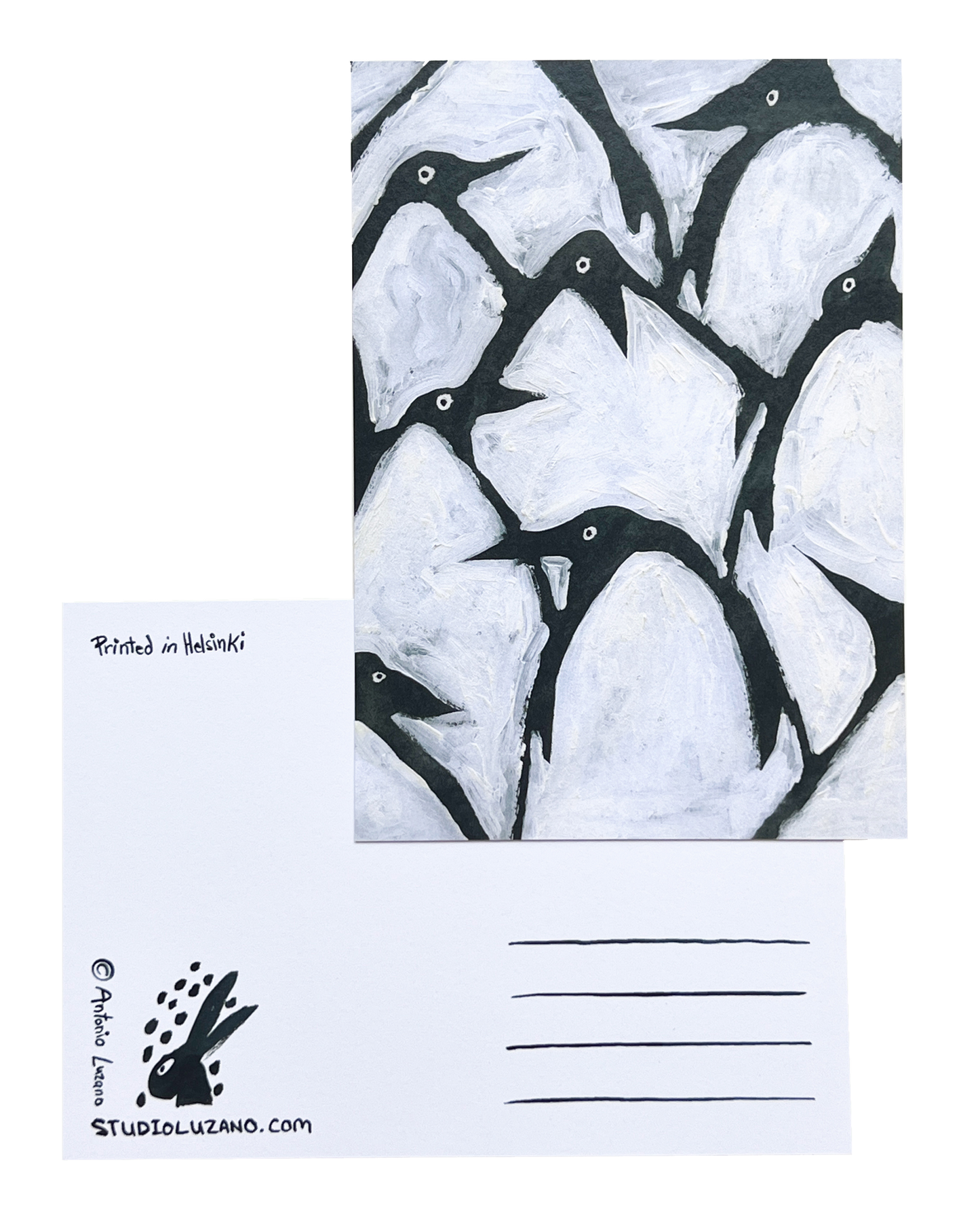 Many Penguins - A6 Postcard