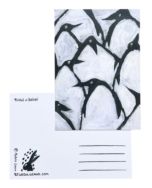 Many Penguins - A6 Postcard