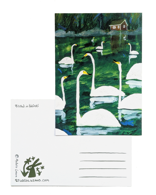 Many Swans - A6 Postcard