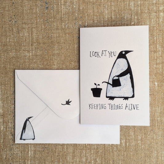 Monsieur Henri Greeting Card - Keeping Things Alive