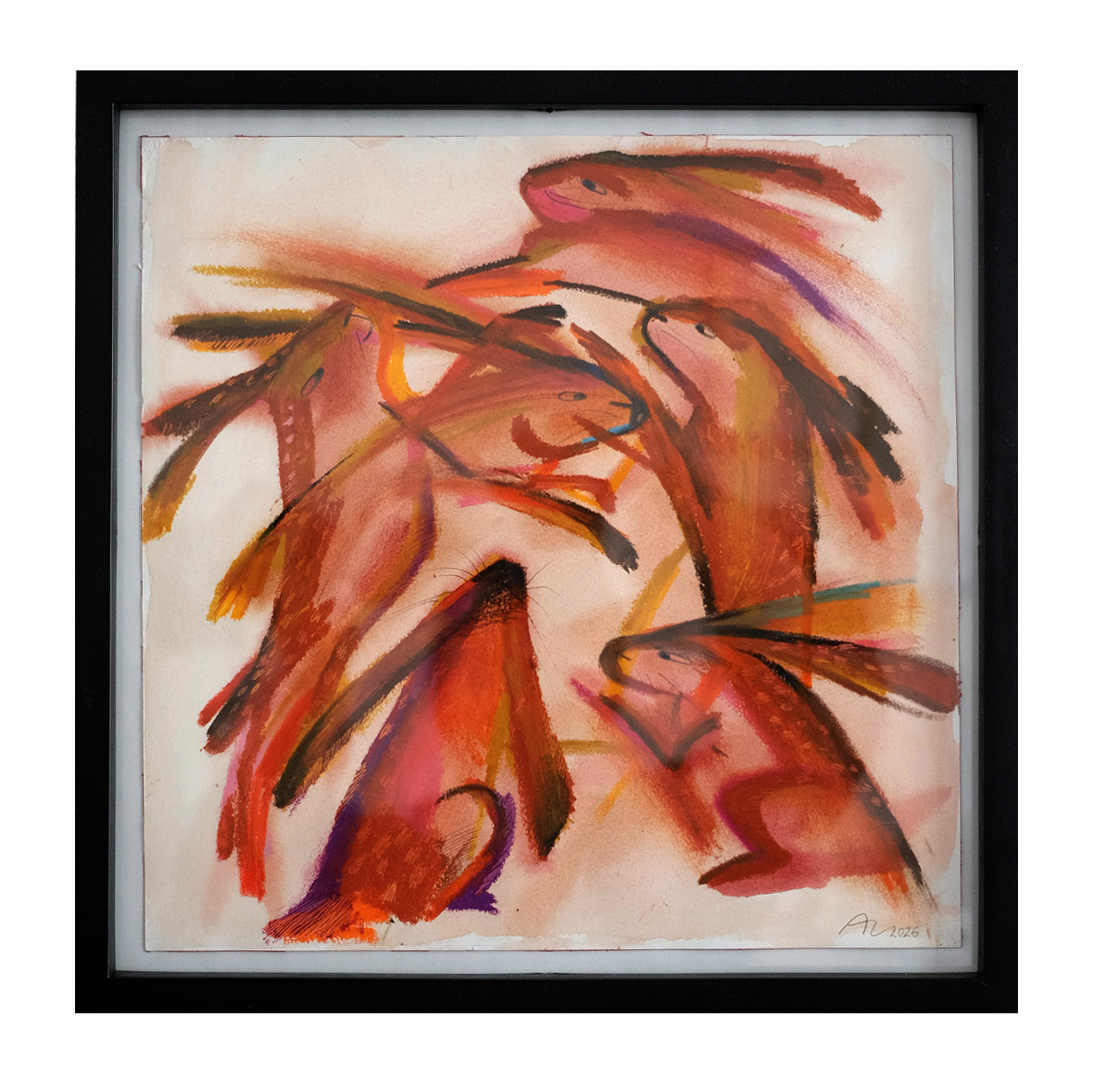 Six Hares (Original Painting)