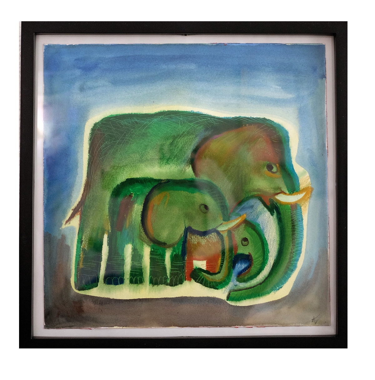 Three Elephants (Original Painting)