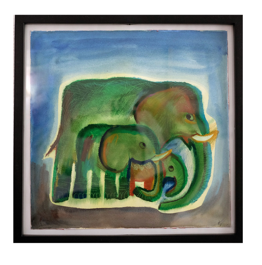Three Elephants (Original Painting)