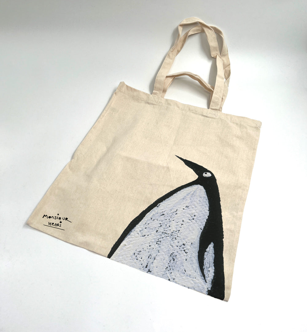 Monsieur Henri - One of a Kind Handpainted Totebag